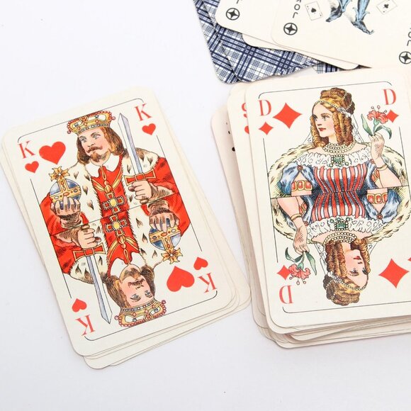 Vintage Schmid Rommé Bridge Canasta Cards 70s Germany 2 Card Decks Red Case - Picture 6 of 8